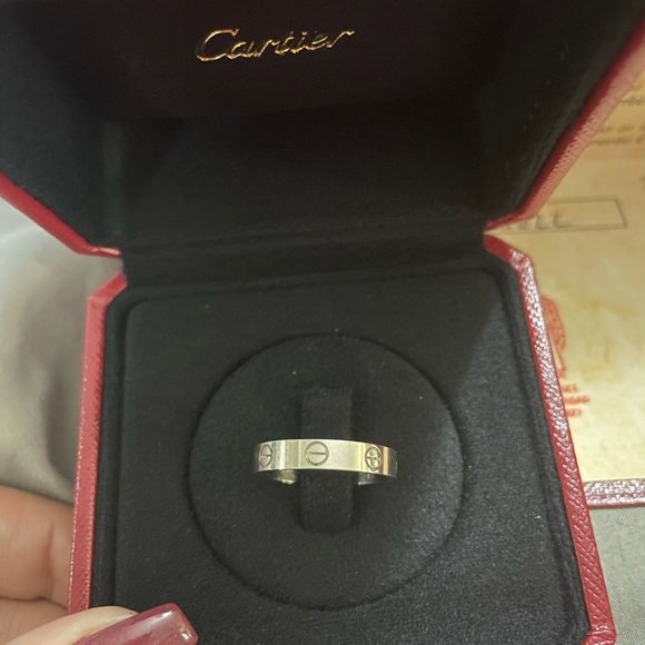 18k White Gold 3.5mm Cartier Love Mens Wedding Band Ring 3.8  Authentic Cartier LOVE wedding band 18k white gold